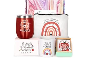 UAREHIBY Teacher Gifts for Women,Teacher Appreciation Gifts from Student,Teacher Christmas Gifts Basket with 12 OZ Wine Tumbler,Thank You Teacher Gifts,Funny Teacher Gifts Set for Daycare Teacher
