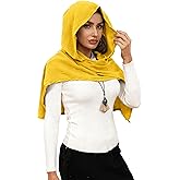 ST.Manrdy Medieval Hooded Cape Scarf, 3-in-1, Steampunk Cloak, Women & Men, Cotton Linen Blend, Gothic Cowl