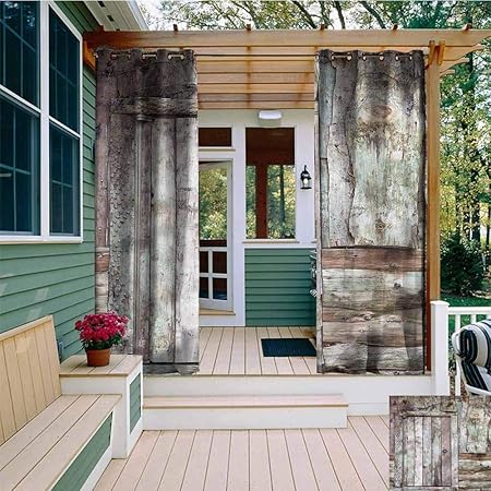 Amazon Com Afgg Curtains For Bedroom Rustic Old Barn Door