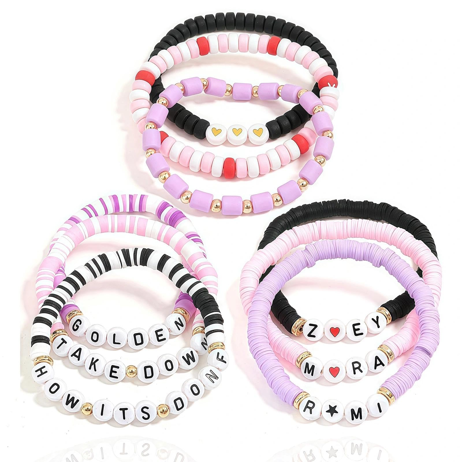 Beauylook Merch Bracelets, 9PCS Stackable Stretch Bracelets for Fans, Cosplay Outfit Gifts, Jewelry Accessories for Birthday Christmas