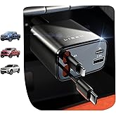 LISEN Retractable Car Charger 4 in 1 for Cars, 69W Retractable USB C Car Charger with 31.5in Cable, Fast Charging for iPhone 17 16 15 14 13 12 Pro Max Plus, Compact Cars Accessories for Daily Driving