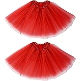 Buauty 2 Pack Tutus for Women Adult 3 Layered Tutu Tulle Skirts Costumes for Women Girls Teen Halloween Running