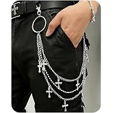 SISICHIC Pants Pocket Chain Belt: Jean Wallet Chain for Women Men | EMO Punk Goth Streetwear Rave Cross Rockstar Accessories