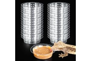 REPTI ZOO REPTIZOO 30PCS Feeding Cups for Reptile Magnetic Feeder Ledge, Replacement Cups for REPTIZOO Food Water Feeder Dish Gecko Feeding Ledge
