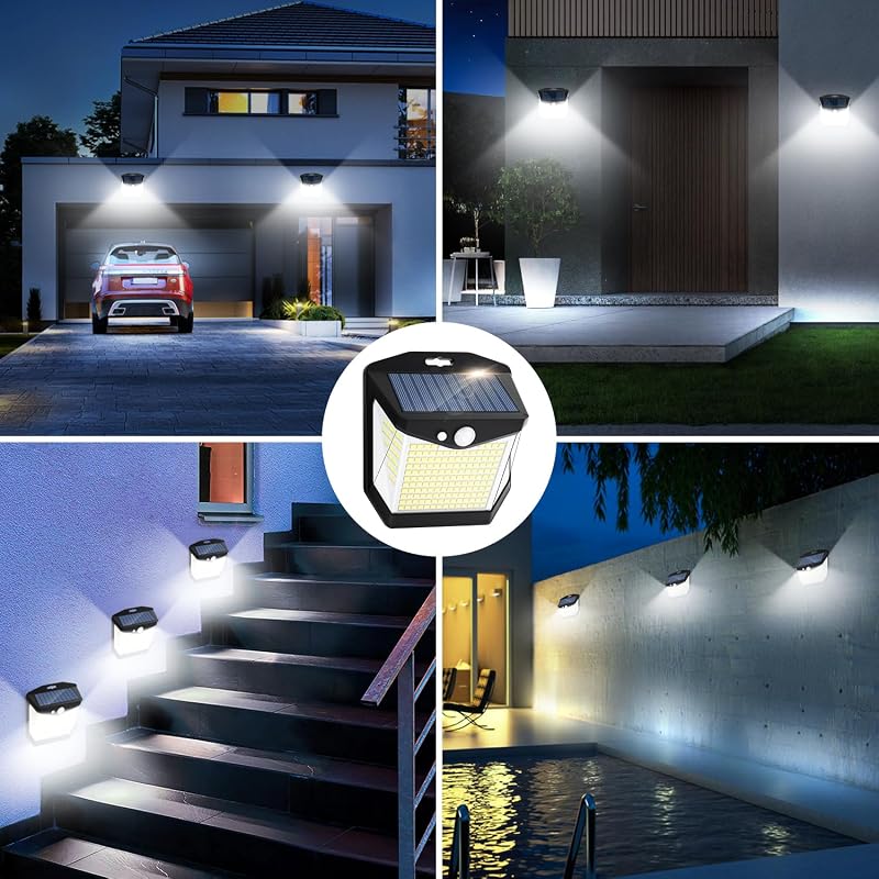 Solares Luz LED Exterior Jardín - 248 LEDs Solar Luces 3 Iluminación Modos