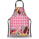 Olikked Funny Aprons for Adults Women Colorful Candy Sweets and Cakes Apron Women for Kitchen Cooking Restaurant BBQ Painting Crafting Gardening 27” (W) x 31” (H), Waterproof Aprons