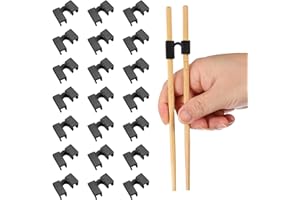 uxcell 24 Pcs Chopsticks Helper, Reusable Training Chopstick Hinges Connector Practice Chop Sticks Helpers for Adult Beginner