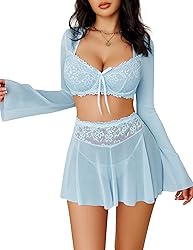 Avidlove Women's Sexy Contrast Lace Mesh Lingerie