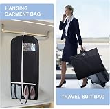 MISSLO 54" Suit Carrier Garment Bag with 2 Pockets Black view 2