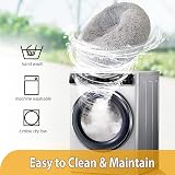 Enjamoy Plush Donut Dog Bed Grey 60cm Round Self-Warming Cozy Calming view 7