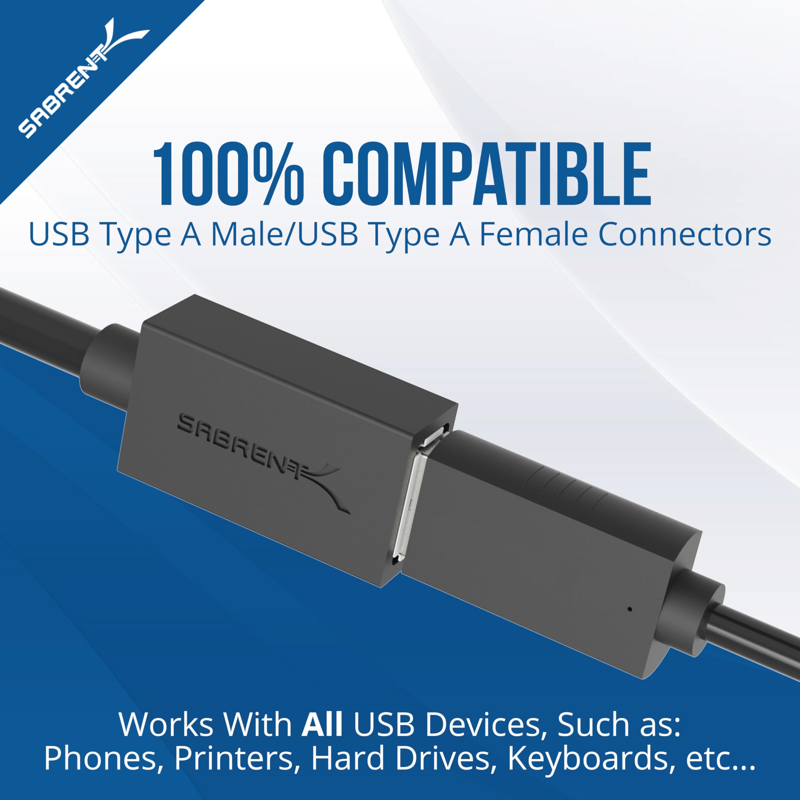 SABRENT 22AWG USB 3.0 Extension Cable A Male to A Female [Black] 3 Feet (CB-3030)