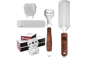 53pcs Foot File Callus Remover,Stainless Steel Large Foot Rasp Foot Scrubber & Foot Care Pedicure Callus Shaver(50 Replacemen