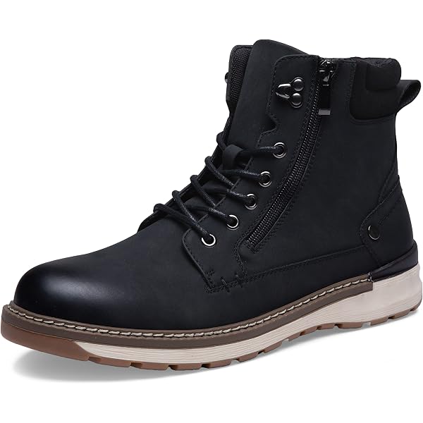 Amazon.com | Men's Italian High-Top Casual Leather Boots Lace-Up
