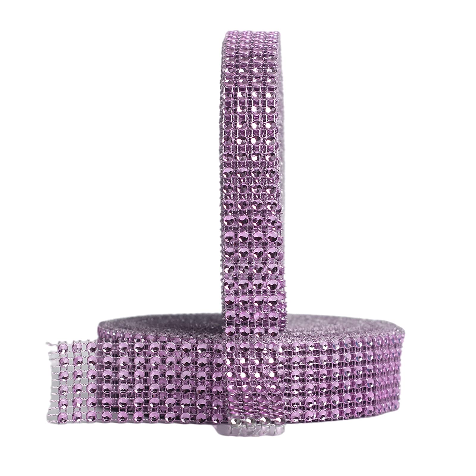 2 Rolls Acrylic Pink Rhinestone Diamond Ribbons,4 Row 9m&6 Row 9m Rhinestone Mesh Ribbon Diamonte Strip Bling Home Accessories for Cakes Toppers Arts Crafts Home Wedding Birthday Party Decoration