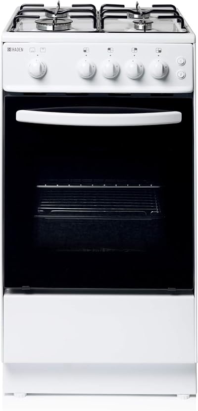 Haden 50cm Gas Cooker White 4 Burner Hob Conventional Oven Grill LPG Kit