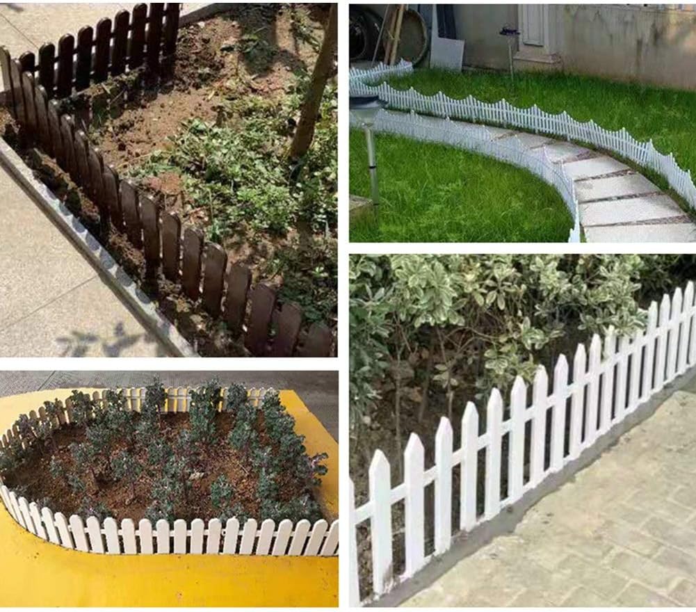 ZHANWEI Valla de jardín Bordura de jardín Blanco Césped Fronteras ...