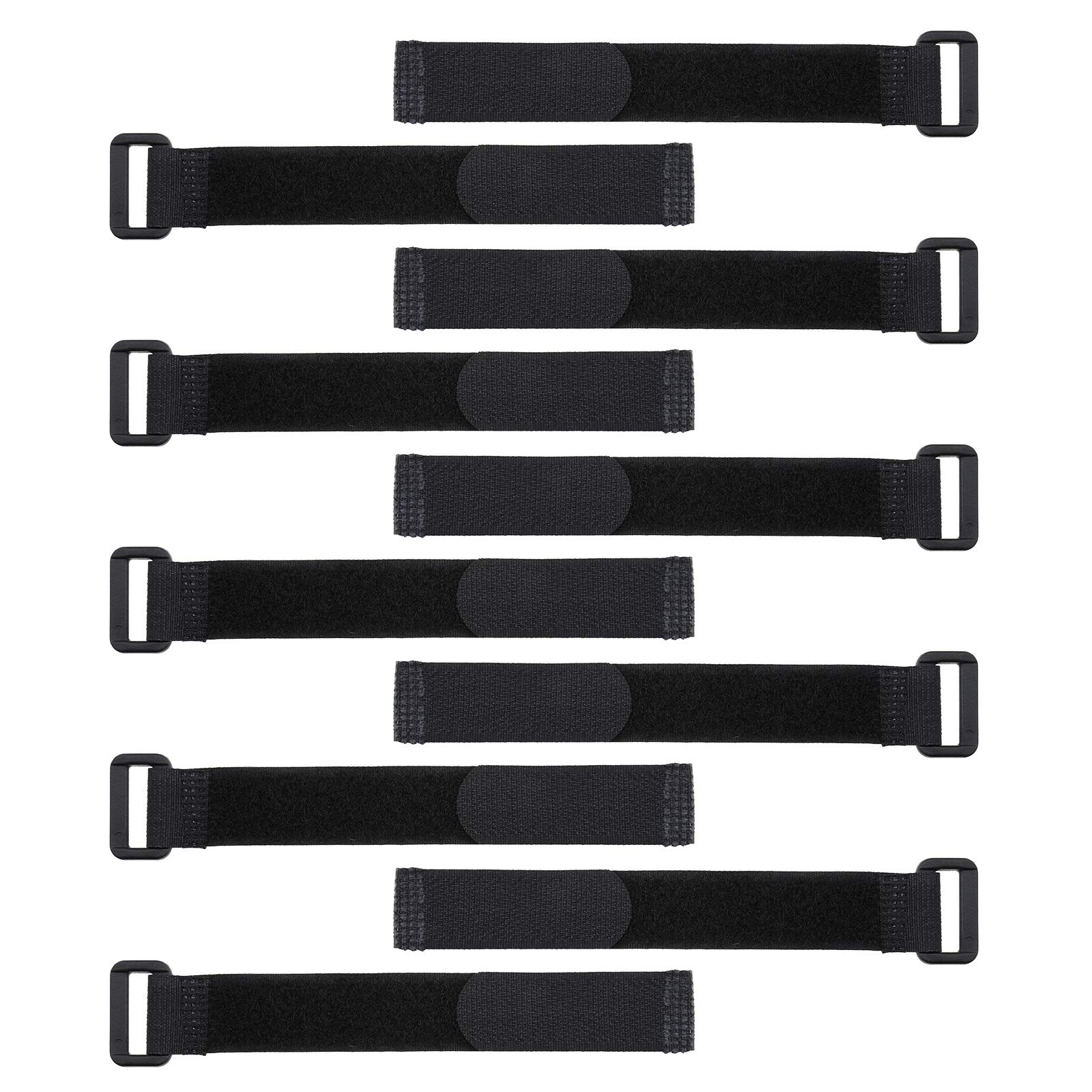 Create idea 10Pcs Black Magic Sticker Battery Straps with Buckle 20x200mm Self-Adhesive Hook & Loop Non-Slip Straps for RC Drones Quads Cars