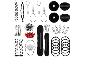 OBSCYON 27Pcs Hair Styling Set, Hair Design Styling Tools, DIY Hair Accessories Hair Modelling Tool Kit Magic Fast Spiral Hair Braid Braiding Tool for Women and Girls