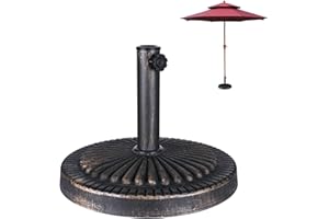 18-Inch Round Umbrella Base for Patio Market Table Umbrella Outdoor, Bronze - Yardlab