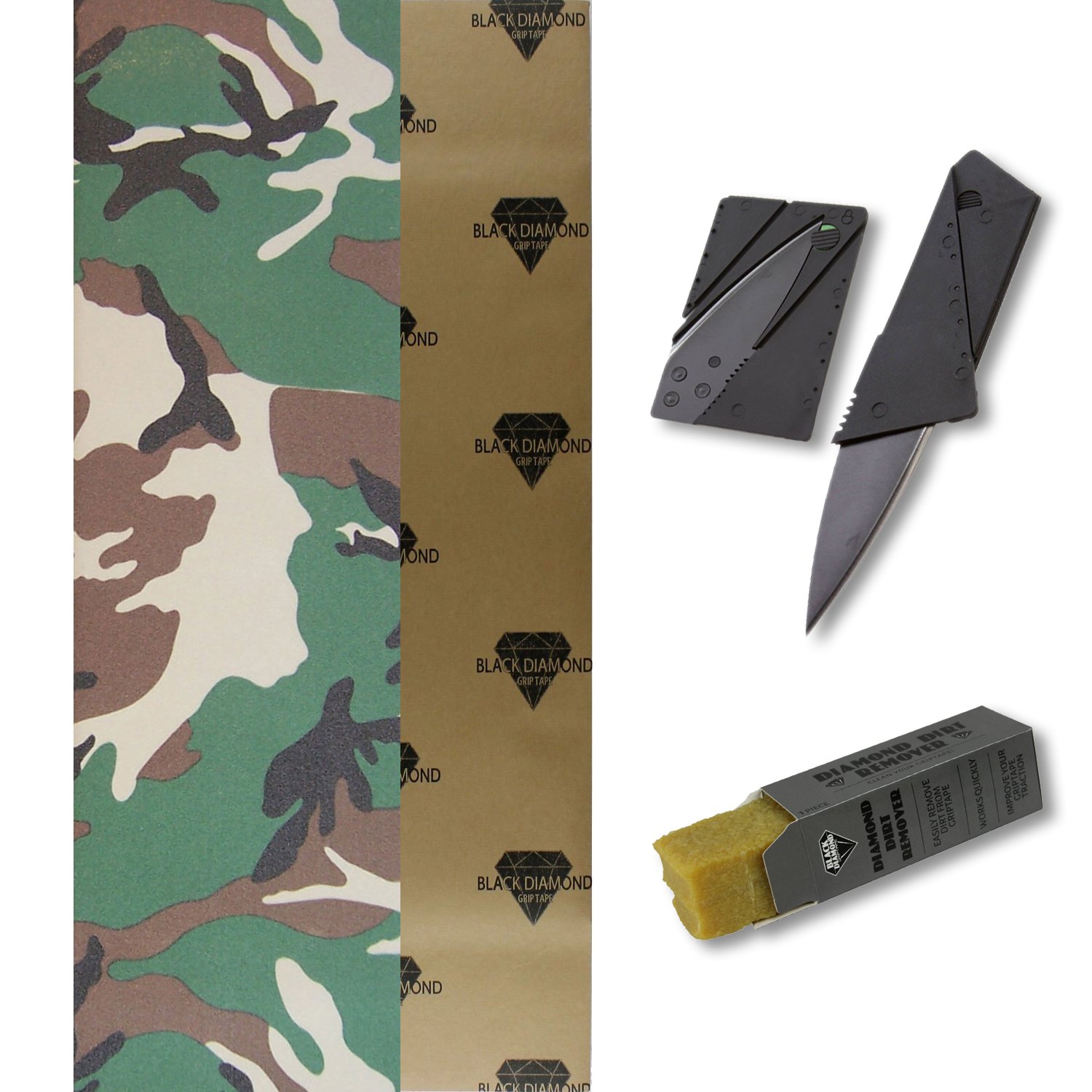Black Diamond Grip Tape For Longboard Skateboards - Camo Pattern, 10" X 48" Sheet, Extra Coarse For Maximum Grip 9 thumbnail image