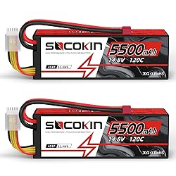 Socokin 4S Lipo Battery 5500mAh 14.8V 120C with T
