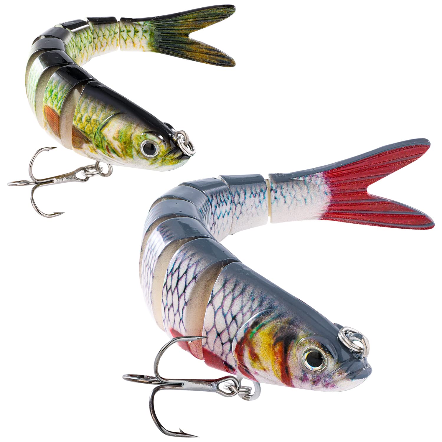 TUXIBIN Pike Fishing Lure, Multi-Jointed Swimbait, Artificial Slow Sinking Bionic Swimming Bait for Freshwater Saltwater Trout Perch - 27g/5.39inch TXB2-1