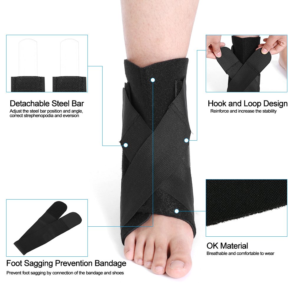 Plantar Fasciitis Splint Protector, One Size Adjustable Plantar Dorsal Support Brace Night Splint Supports Elastic Achilles Tendon Drop Foot Protector Orthosis : Beauty