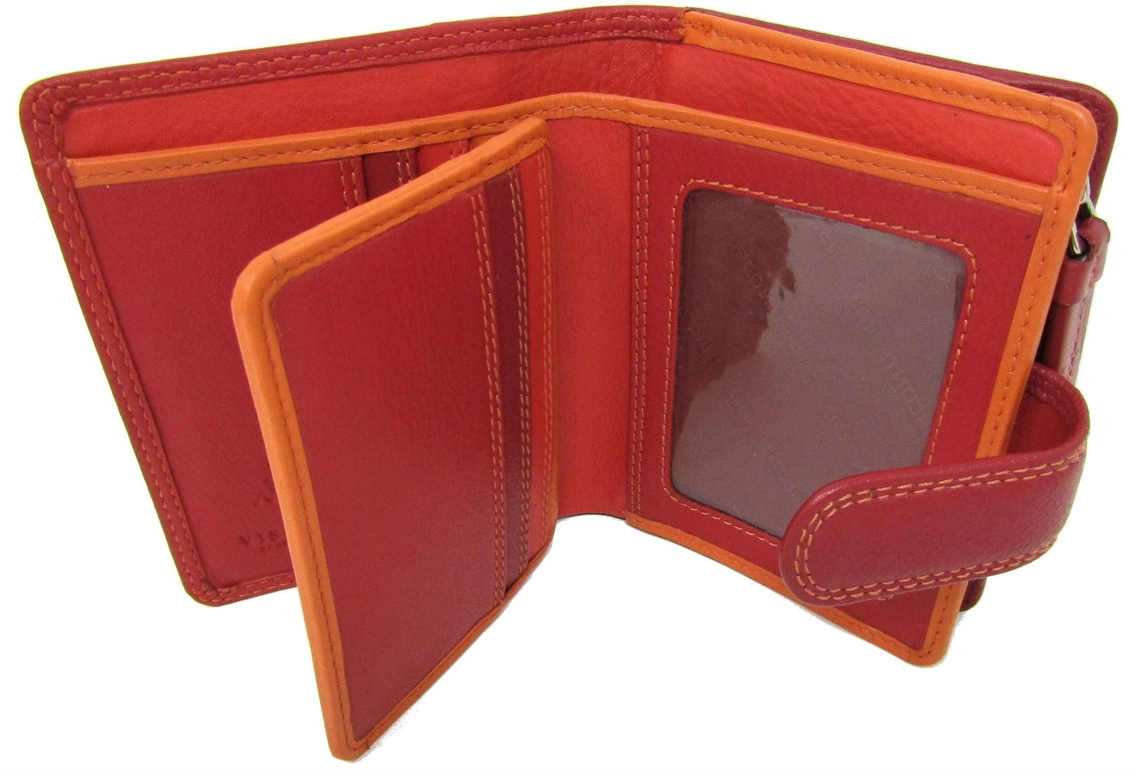 Visconti Rainbow Bali Soft Real Leather Purse RFID RB40 (Red Multi)
