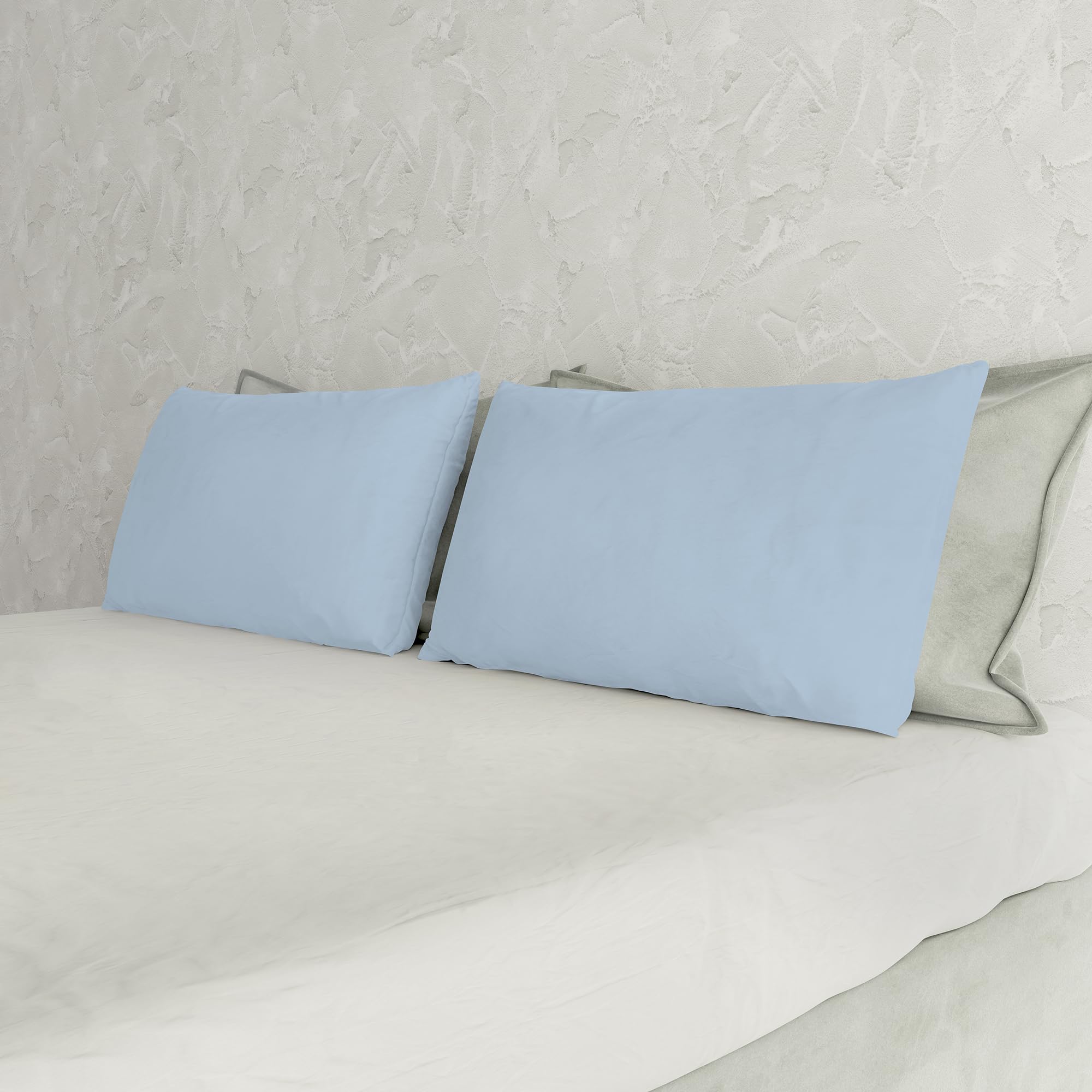 Italian Bed Linen Max Color couple of plain color pillowcases