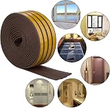 ASelected 4x 3m Foam Draught Excluder Tape for 1-2mm Door Window Gaps Brown view 5
