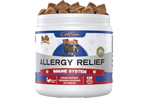 COLEAZE ColEzae Allergy Relief for Dog Itching, Contains Omega 3 and Herbal Dog Allergy Medicine, Anti-Itch Chew Treat Dry Skin, Itchy,Paw Licking,Seasonal Allergy Supplement-Salmon