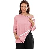 Deyeek Post Shoulder Surgery Shirts for Women Tear Away 3/4 Tops After Rotator Cuff Shirts Chemo Port Adaptive Clothing