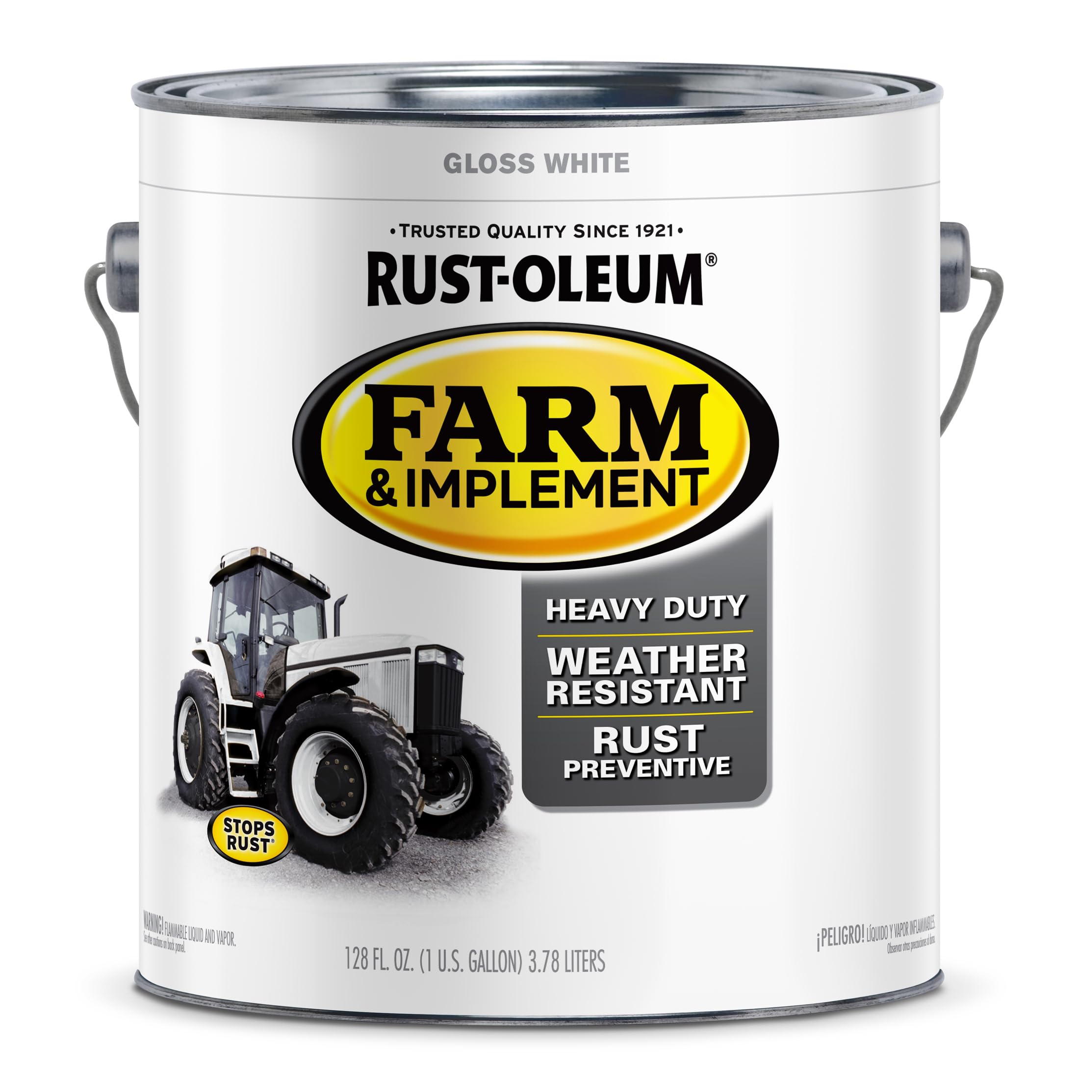 Rust-Oleum 280166 Farm & Implement Enamel Paint, Gallon, Gloss White Image