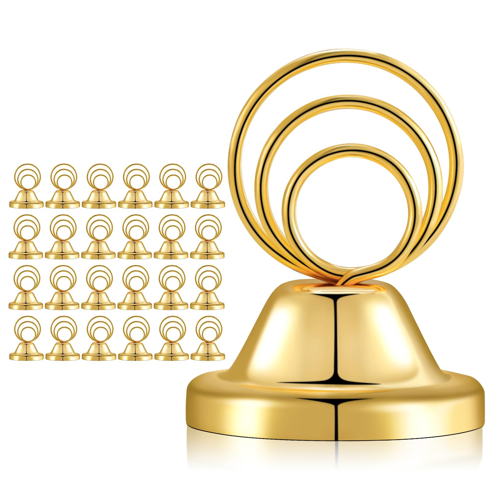 Photo 1 of Affbei 24 Pcs Gold Table Number Holders Wire Picture Holder Small Size Table Card Holders Tabletop Metal Place Card Holder Reserved Table Card Holder for Centerpieces Wedding Reception Party Birthday