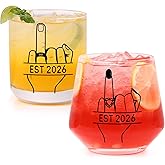 comfit Engagement Gifts for Couples 2026 - Bridal Shower Gift - Valentine's Day,Wedding Gifts for Couples, His and Hers, Newlywed - Wine&Whiskey Glass for Mr and Mrs