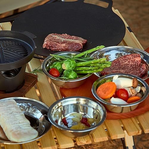 TOPZEA Set of 26 Stainless Steel Camping Plates and Bowls, Camping