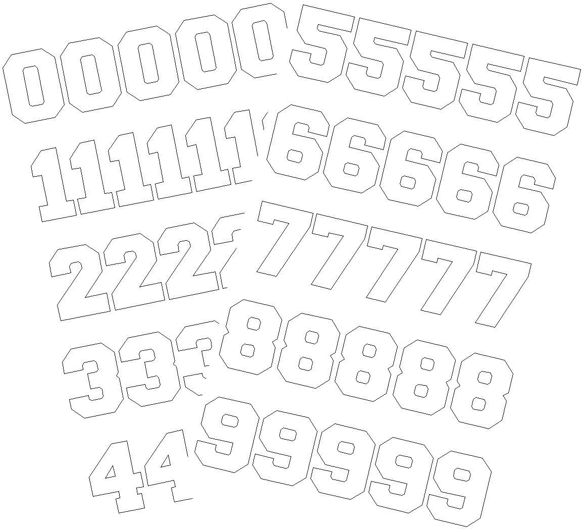 Sports Helmet Numbers 1" by Chalkallaboutit® Baseball, Hockey, Football and Lacrosse