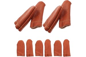 COHEALI 10 Pairs Leather Finger Cots Nail Tools Crochet Tools Wood Carving Gloves Knitting Thimble Kits Crochet Finger Cap Finger Guards for Sewing Finger Protectors for Sewing Leather Pu