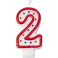 Crave Number Birthday Candles - Red Polka Dot Cake Toppers For Birthdays, Anniversaries & Weddings