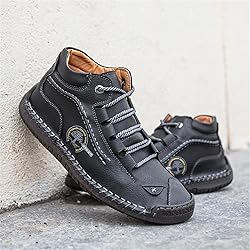 Dacomfy Men's Shoes Leather Work Boots Casual