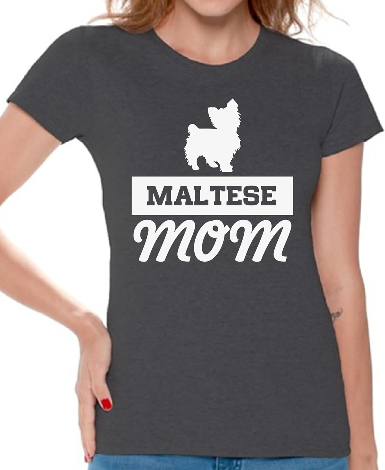 Awkward Styles Women's Maltese Dog Mom Graphic T Shirt Tops Pet Lover Gift