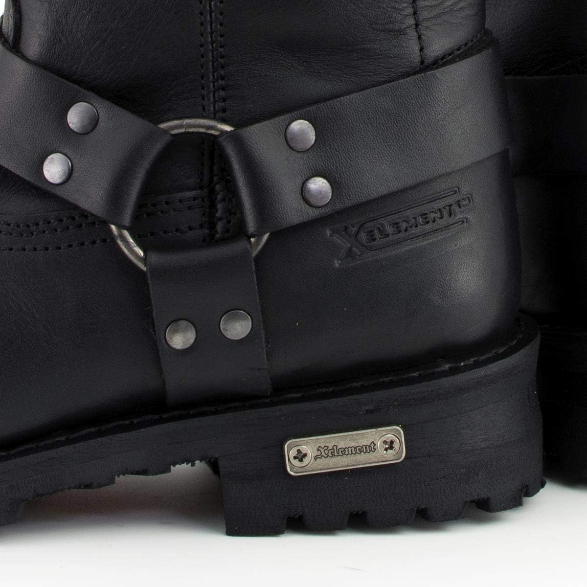 Xelement 1443 Men's Black Harness Motorcycle Biker Boots with Lug Sole - 9.5: Automotive