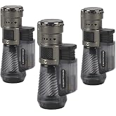 Vertigo by Lotus Cyclone Triple Torch Cigar Lighter Charcoal 3 Pack (Does Not Include Butane)