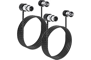 HiFind Ultra-Thin Slim 90 Degree Angled XLR Microphone Cable 2 Ft/2 Pack, Adjustable Rotatable Low Profile Male to Female Bal