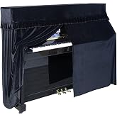 Mooson Upright Piano Cover, Universal Piano Dust Cover, All-inclusive, Light &amp; Luxury, Soft and Premium Glossy Surface, Thickening, Mid-open, High-end Flannel Equipment (Upgrade) (COLOR A)