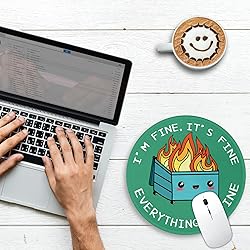 Funny Dumpster on Fire Round Mouse Pads for