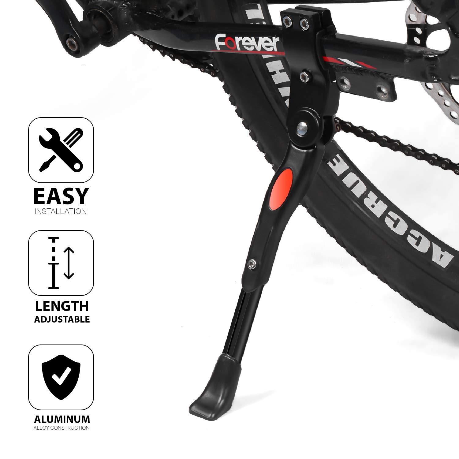 Flexzion Aluminum Bike Kickstand Bicycle Road Mountain Cycling Rear