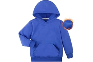 BIG ELEPHANT Boys Hooded Sweatshirt Fleece Pullover Hoodies Long Sleeve Warm Hoodie Sweatshirts with Pocket for Kids