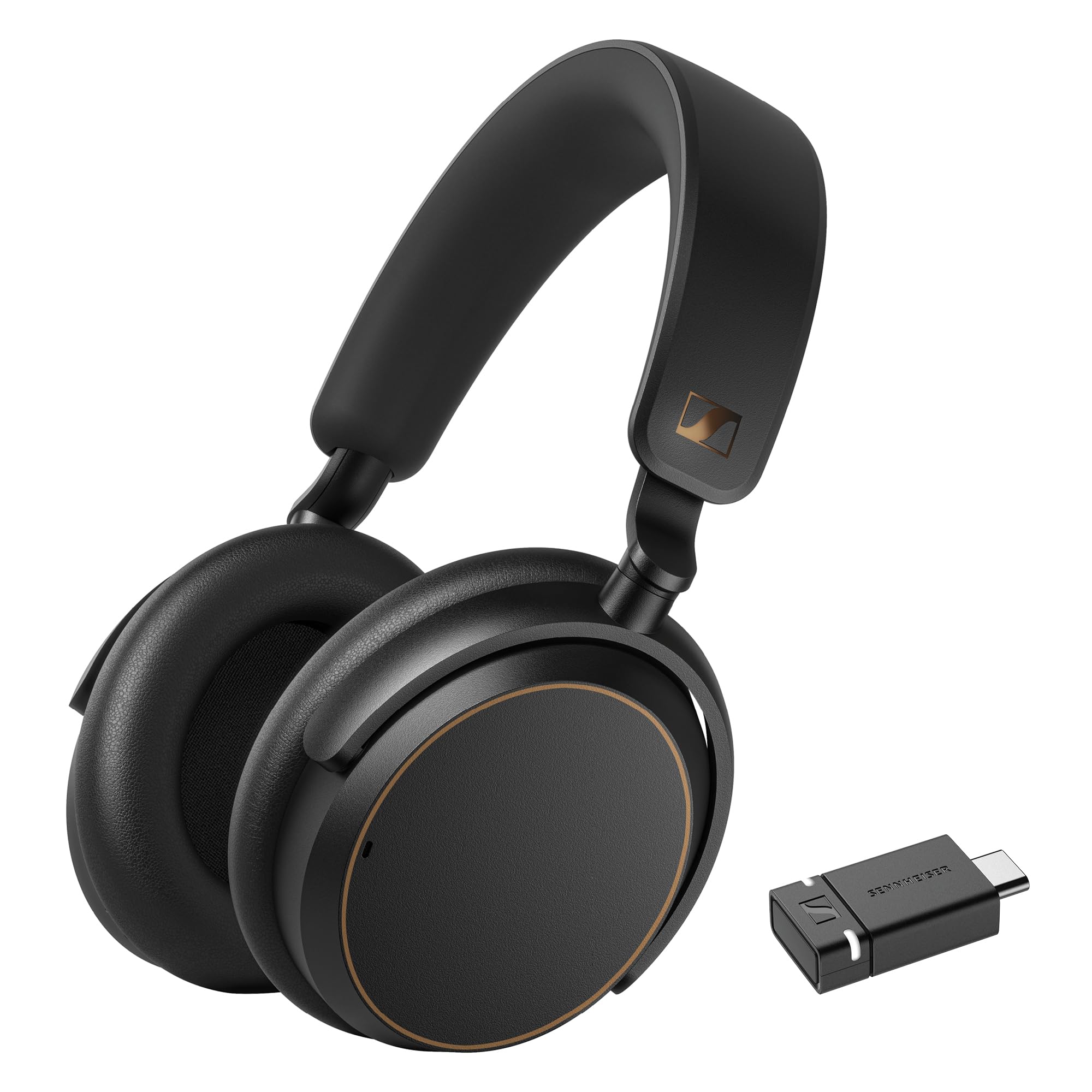 Sennheiser ACCENTUM Special Edition - ACCENTUM Bluetooth-Kopfhörer und BTD 600 Bluetooth-Dongle - 50 Stunden Akkulaufzeit, hybride ANC-Technologie, Dongle mit USB-A-/USB-C-Adapter - Schwarz/Kupfer