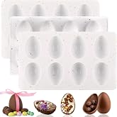 HUAKENER 3 Pack Silicone Egg Molds, Egg Shaped Cake Pop Mold, Easter Mold | Non-stick Egg Shaped Silicone Mold for Cake Decorating, Chocolate, Candy, Jello